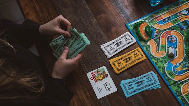 person using fake game money